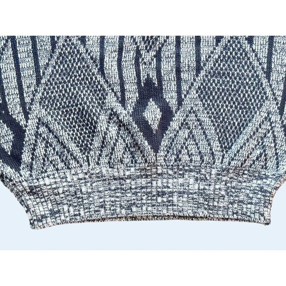 Vintage Exchange Unlimited 90s Faux Leather Patch Sweater Sz M - Picture 4 of 8